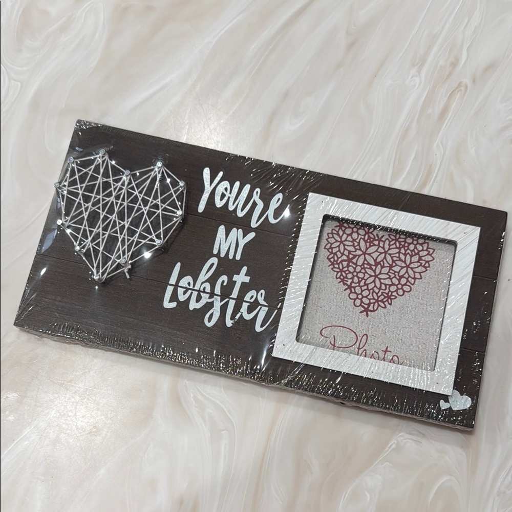 Brown and White String Art Photo Frame
